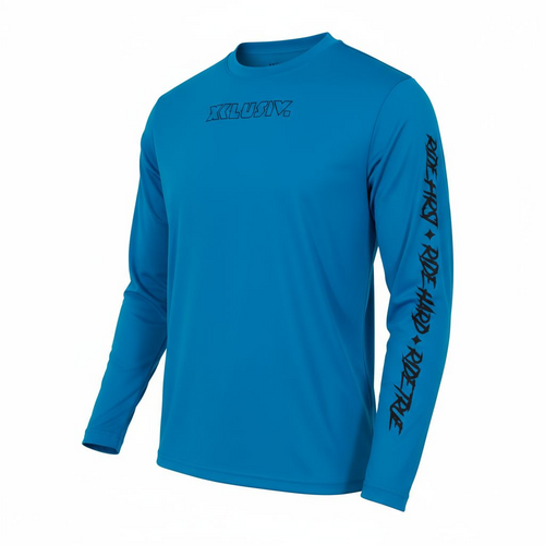 Cyan Long Sleeve Riding Jersey