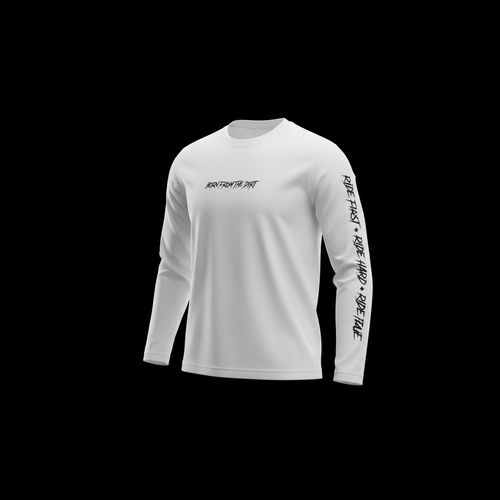 White Long Sleeve Riding Jersey