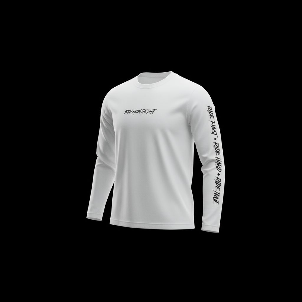 White Long Sleeve Riding Jersey