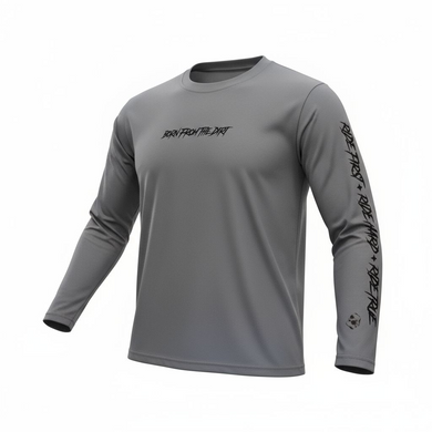 Grey Long Sleeve Riding Jersey