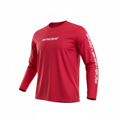 Red Long Sleeve Riding Jersey